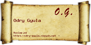Odry Gyula névjegykártya