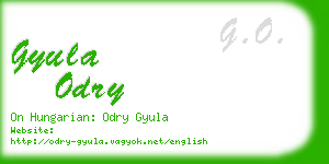 gyula odry business card